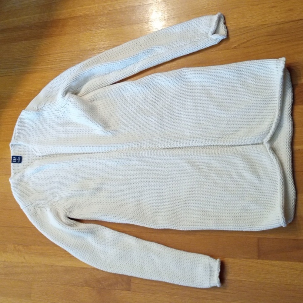 Gap White Knitted Sweater Long Cardigan Women's Small